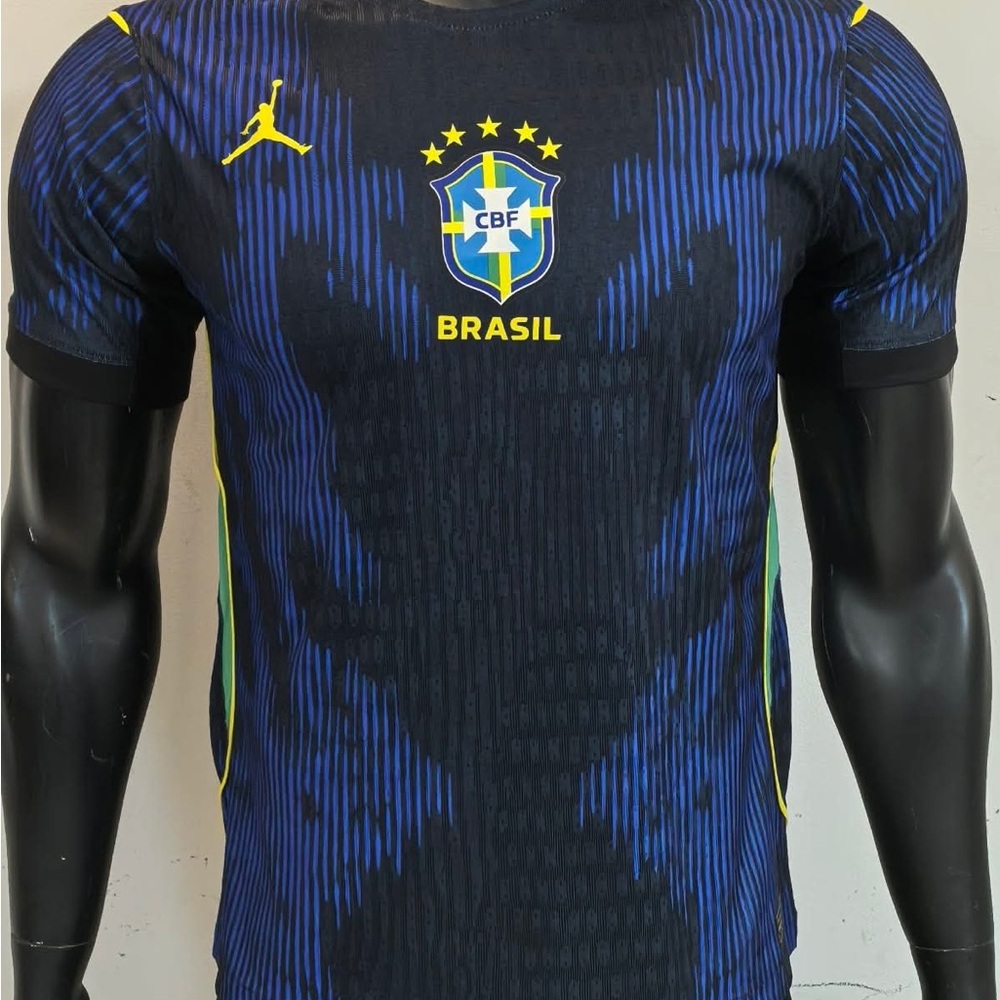 Nike Brazil Black and Blue Soccer Jersey